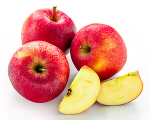 Three Apples and Apple slices.