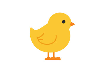 Cute Yellow Chick Cartoon Illustration.