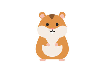 Adorable Cartoon Hamster with Brown Fur and White Belly.