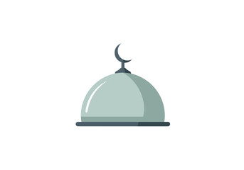 Islamic Mosque Dome with Crescent Moon Top.