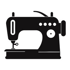 Silhouette vector art illustration of a digital sewing machine