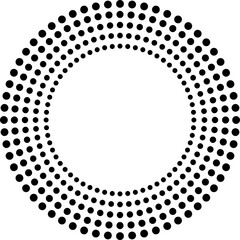 Circular dotted rays arranged around a circular empty space in the center. © drik