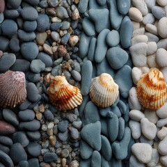 Vibrant summer background with tropical fruit, refreshing beach cocktails, seashells and sand patterns, perfect seasonal design for vacation, holiday, travel, party and festive celebration