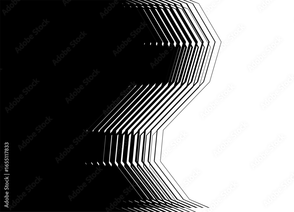 Poster transition from black to white with broken lines. vector pattern. abstract vertical striped wave. de