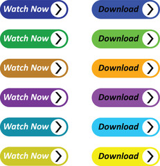Colorful Watch Now and Download Buttons with Arrows
