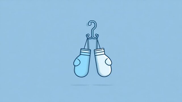 Two boxing gloves hanging on a hook