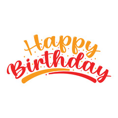 Happy Birthday Typography with Gradient Colors and Confetti – Modern Celebration Vector Design