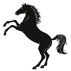 Horse rearing silhouette