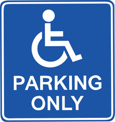 Disabled person parking sign icon vector