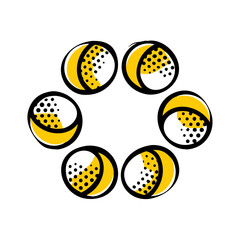 vector illustration of a yellow ball