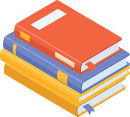 Stacked Learning: A vibrant stack of books, each a unique journey of knowledge and discovery, inviting viewers to embrace the world of education. 