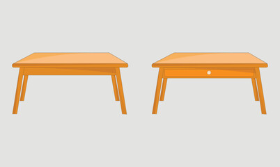 Wooden single beautiful table vector design collection