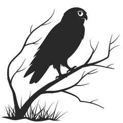 Snowy owl silhouette