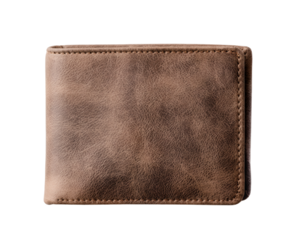 Brown wallet on a transparent background