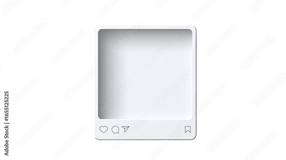 Poster clean social media post frame with editable interface design for instagram - isolated on transparent
