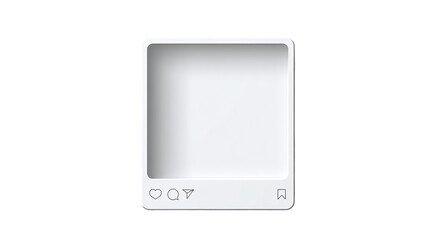 Clean social media post frame with editable interface design for Instagram - isolated on transparent background 