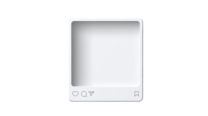 Clean social media post frame with editable interface design for Instagram - isolated on transparent background 