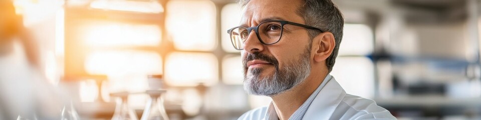 Fototapeta premium Middle-aged Hispanic male cutter inspects acrylic products in workshop with a sense of craftsmanship