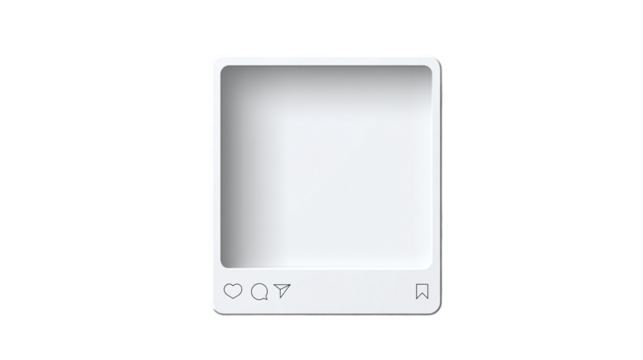 Clean social media post frame with editable interface design for Instagram - isolated on transparent background 