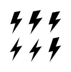 Bold Lightning Bolt Icon Collection  High-Impact Thunder Vector Set for Tech, UI, Poster, and Print Design