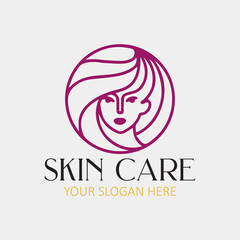 beauty natural skin care logo design vector