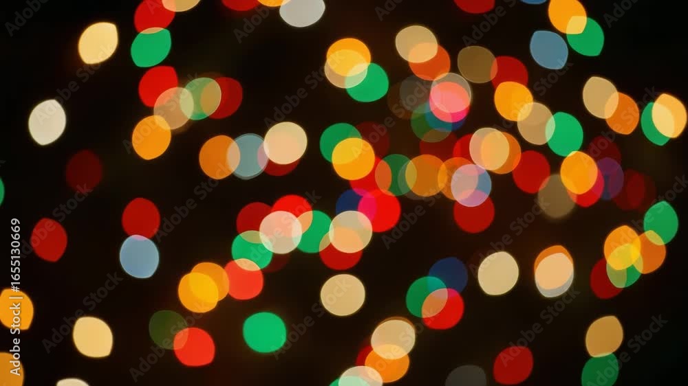 Poster a beautiful bokeh effect with colorful, blurred lights creating a festive and vibrant abstract backg