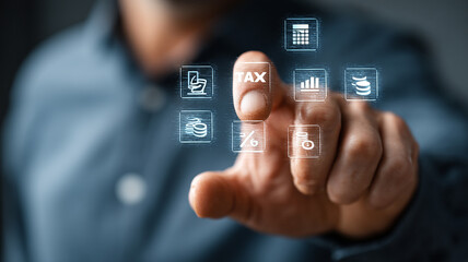 Hand interacting with glowing financial graph