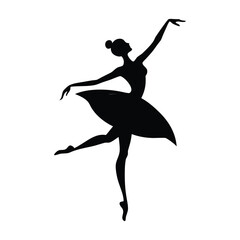 Elegant silhouette of a ballerina in mid dance pose Vector Art