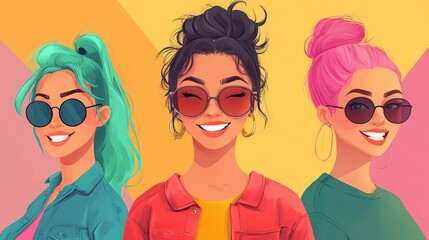 Viral social media content ideas illustrated in vibrant flat design style with trendy characters