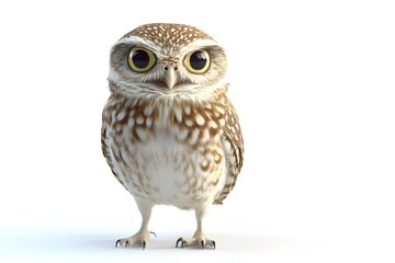Naklejka premium Vivid Portrait of a Burrowing Owl