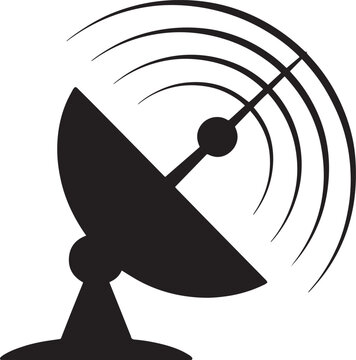 Satellite Dish Icon Vector Illustration. Communication, Antenna, Signal, Broadcast, Receiver