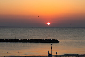 Peace, sunrise, calm, tranquil , relax panorama summer mood. Positive energy, meditation summer...