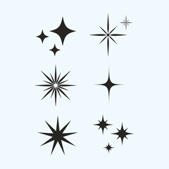 Obraz premium Flat sparkling star collection 