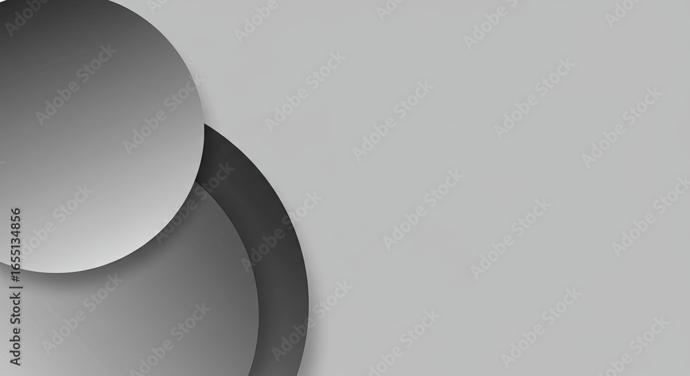 Poster abstract gray and black overlapping circles background design