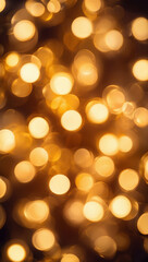 Fototapeta premium Warm golden bokeh lights create a magical, festive atmosphere perfect for holiday celebrations, New Year's Eve, or adding a touch of elegance to any design project.