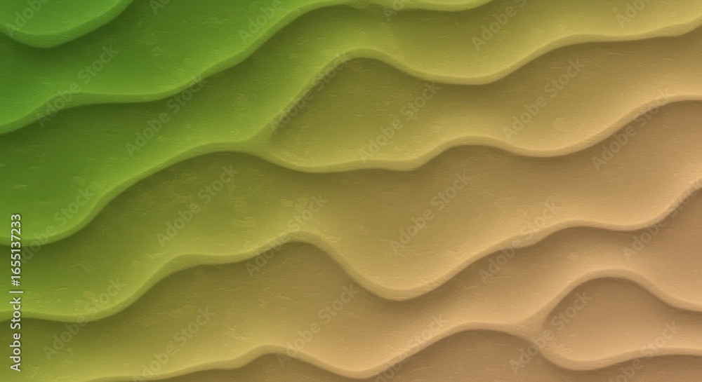 Poster abstract green and beige wave texture background: modern design element for website and branding