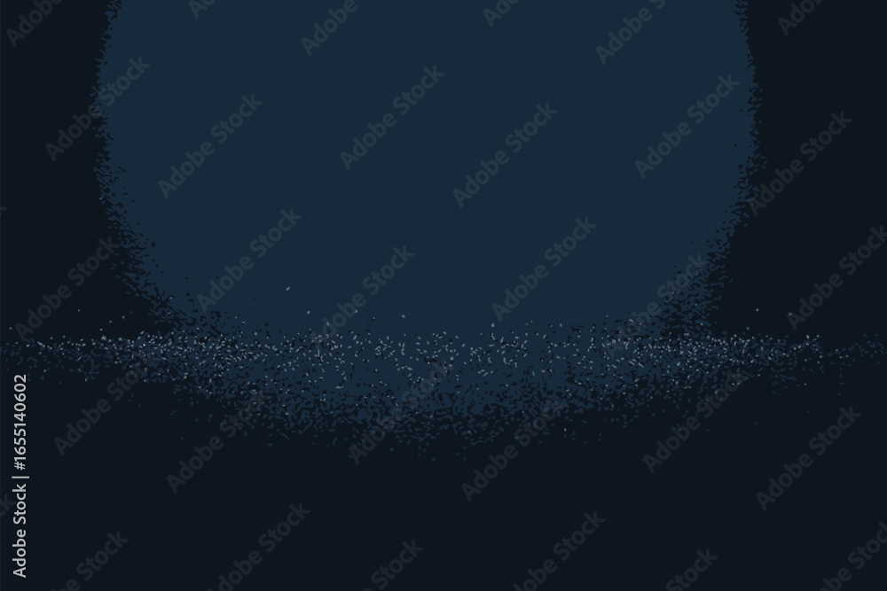 Poster a dark blue abstract background with a field of small white dots in the center and a dark upper area
