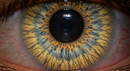 Fototapeta premium Extreme closeup of a human iris with intricate patterns