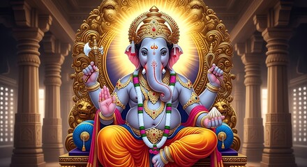 Fototapeta premium Lord Ganesha Hindu God Prosperity Success Deity