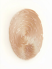 A detailed almond shape of fingerprint pattern in the style of an ID card