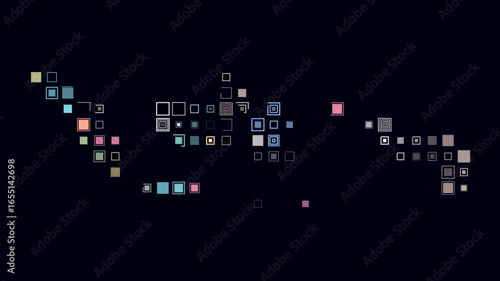 Poster indonesia map animation. shape of the country with pulsating colored dots. large size square blocks.