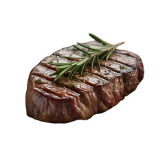 Grilled Beef Steak with Rosemary Garnish meat food