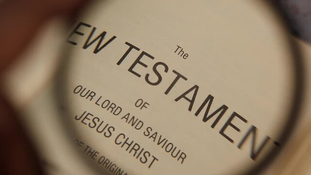 Close up page scriptures of the new testament in the bible
