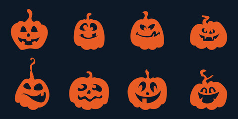 Halloween pumpkin silhouette set Designs