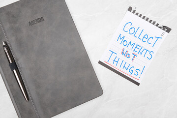 Motivational Quote “Collect Moments, Not Things” for Happiness and Lifestyle Inspiration