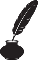 feather and ink bottle icon