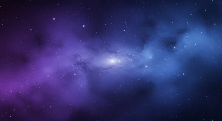 Obraz premium Cosmic Nebula: Purple and Blue Galactic Background for Design