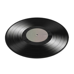 Obraz premium Vinyl record lp black background music audio vintage retro sound turntable analog disc groove collection on transparent background