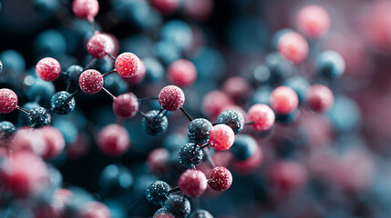 Abstract science background with futuristic digital patterns, molecular structures, and glowing elements, symbolizing technology, research, innovation, and scientific discovery.