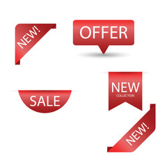 Realistic sales label collection